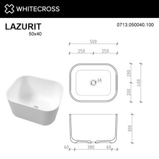 Раковина WHITECROSS Lazurit 0713.050040.100 50 см белый